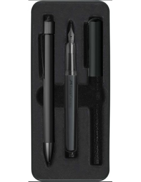 Set estilografica m y boligrafo hexo color negro mate