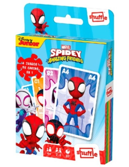 JUEGO DE CARTAS 4 EN 1 DISNEY SPIDEY