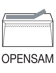 CAJA 500 SOBRES DIN DL (110X220) OFFSET BLANCO 90 GRS. VENTANA DERECHA 45X100  B.20 D.20 OPENSAM AUTOADHESIVO CON TIRA DE SILICO