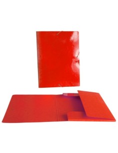 CARPETA SOLAPAS FOLIO PLASTICO BRILLO LASER ROJO