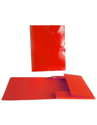 CARPETA SOLAPAS FOLIO PLASTICO BRILLO LASER ROJO