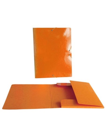 CARPETA SOLAPAS FOLIO PLASTICO BRILLO LASER NARANJA