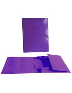 CARPETA SOLAPAS FOLIO PLASTICO BRILLO LASER MORADO