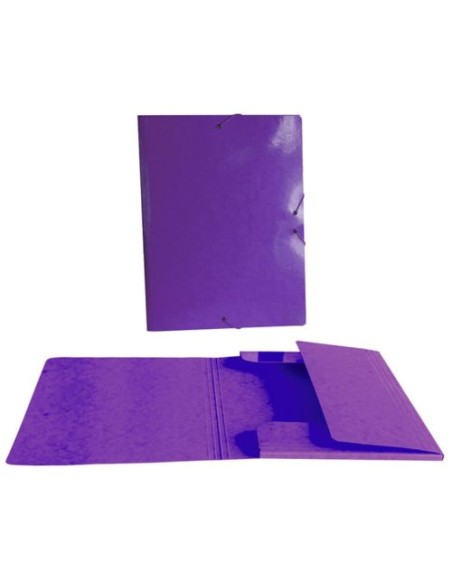 CARPETA SOLAPAS FOLIO PLASTICO BRILLO LASER MORADO