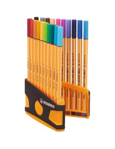  Stuche 20 colores colorparade stabilo point 88 caja color antracita/naranja 