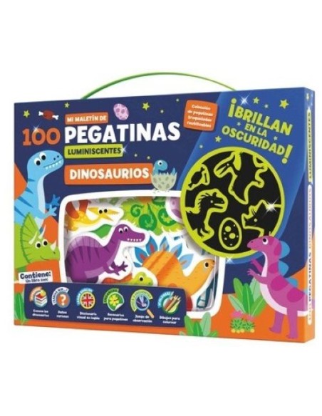 MALETIN 100 PEGATINAS LUMINISCENTES DINOSAURIOS