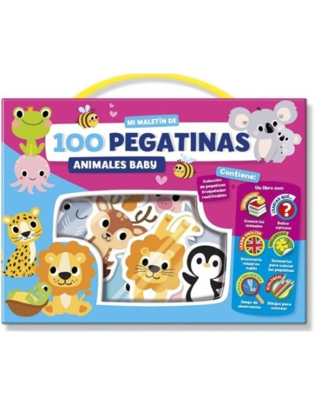 MALETIN 100 PEGATINAS ANIMALES BABY