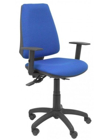 Silla con ruedas elche s respaldo y asiento bali azul syncro y brazos regulables