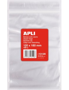 Paq 100 bolsas autocierre cremallera 120x180 mm zipper