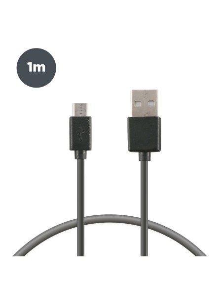 Cable de carga y datos USB-A a Micro-USB 20 W, Carga rápida, 1 m, Negro