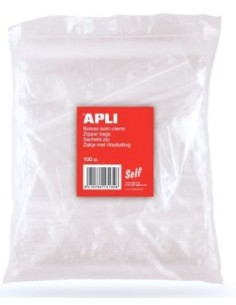 Paq 100 bolsas autocierre cremallera 80x120 mm zipper apli