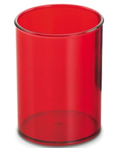 CUBILETE PLASTICO TRANSPARENTE ROJO FAIBO