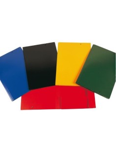 PAQ 5 CARPETA CARTON A3 GOMAS Y SOLAPAS CARTON COLOR SURTI