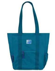 Bolso tote bag b trendy 34x32x12 color aqua oxfbag