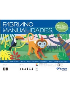 Bloc manualidades 10 cartulinas 185 g colores surtidos 32x24cm