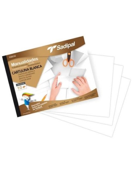 Bloc manualidades 10 cartulinas 185 g color blanco 32x24cm Bloc manualidades 10 cartulinas 185 g color blanco 32x24cm