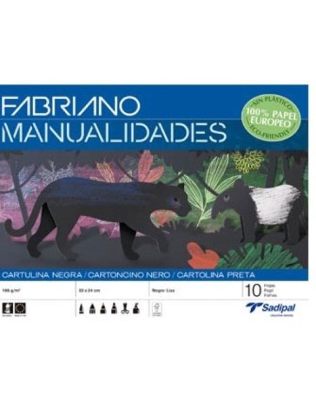 Bloc manualidades 10 cartulina 185 g color negro 32x24cm