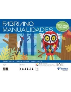 Bloc manualidades 10 hojas papel seda 32x24cm colores surtidos