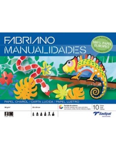 Bloc manualidades 10 hojas papel charol 80 g 32x24cm colores surtidos
