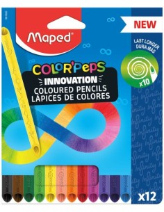 Estuche 12 lapices de colores color peps infinity