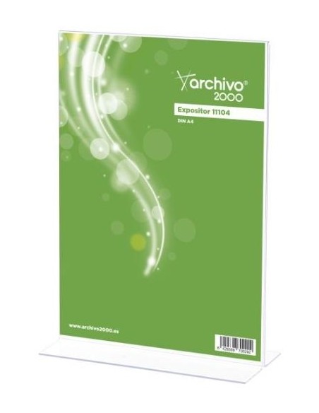 ARCHIVO 2000 EXPOSITOR SOBREMESA EN FORMA DE T DIN A5 VERTICAL 75X150X215 MM CRISTAL TRANSPARENTE