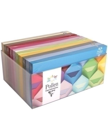 Expositor 200 sobres 110x220 colores surtidos Pollen Clairefontaine