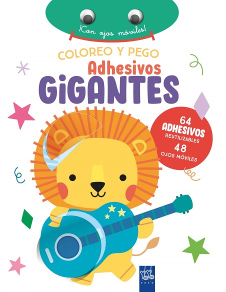 Coloreo y pego adhesivos gigantes Leon