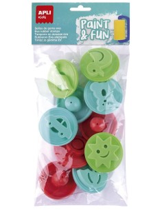 BOLSA 10 SELLOS GOMA EVA MANGO PLASTICO