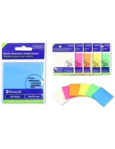 C 12 TACO ADHESIVO TRANSLUCIDO NEON 76X76 MM SURTIDO