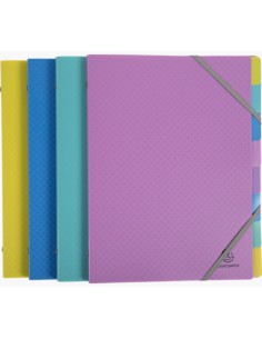 56190E lengüeta de índice Carpeta de dibujo Polipropileno (PP) Azul, Rosa, Turquesa, Amarillo