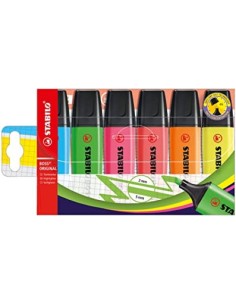 ESTUCHE 6 MARCADORES FLUORESCENTES STABILO BOSS 70 ORIGINAL