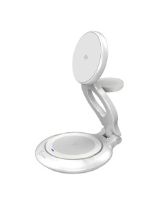 JUPW3415-N cargador de dispositivo móvil Reloj inteligente, Auriculares, Smartphone Blanco USB Cargador inalámbrico Carga rápida
