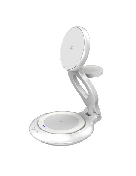 JUPW3415-N cargador de dispositivo móvil Reloj inteligente, Auriculares, Smartphone Blanco USB Cargador inalámbrico Carga rápida