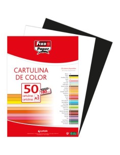 PAQ 50 CARTULINAS FIXO A3 180G NEGRO
