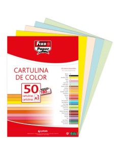 PAQ 50 CARTULINAS FIXO A3 180G VAINILLA