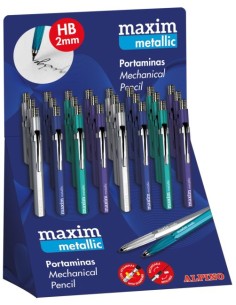 Exp 24 portaminas 2mm alpino maxim metalic colores surtidos