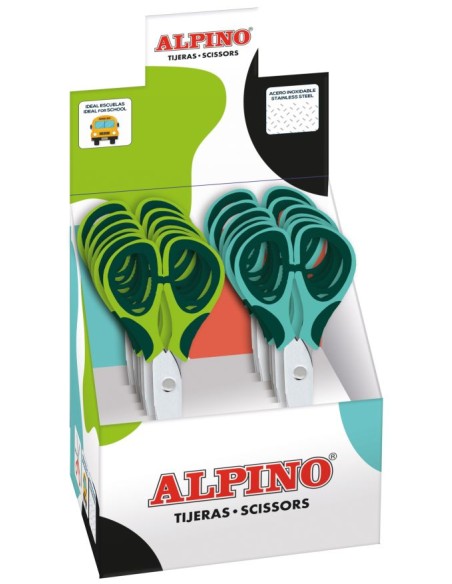 EXP 12 TIJERA ESCOLAR 13CM ALPINO COLORFUL