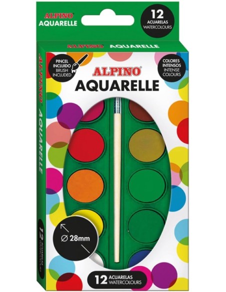 ESTUCHE 12 ACUARELAS ALPINO COLORES SURTIDOS