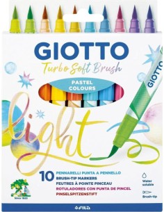 ESTUCHE 10 ROTULADORES GIOTTO TURBO SOFT BRUSH PASTEL