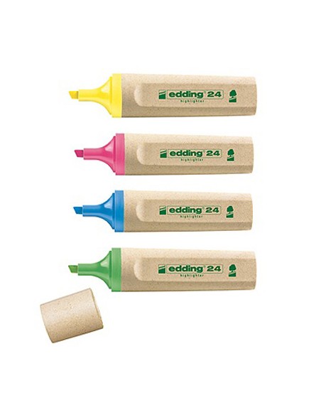 EcoLine 24 marcador 4 pieza(s) Punta de cincel/fina Azul, Verde, Rosa, Amarillo