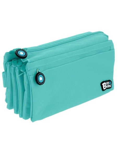PORTATODO CUADRUPLE PLANO BITS ampBOBS TURQUESA 23X12 CM