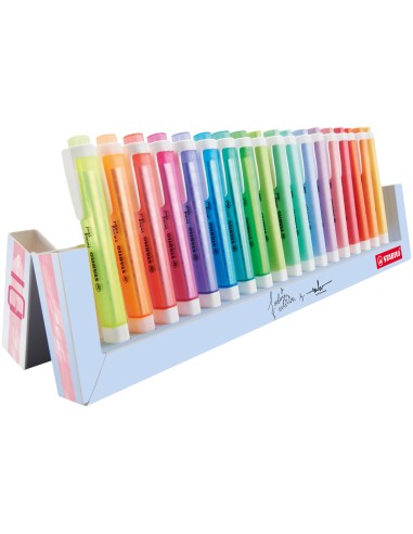  Set 18 marcadores fluorescentes stabilo swing cool pastel 8 fluor+10 pastel 