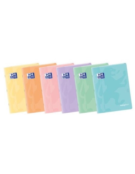 Paq 10 libretas easybook a4 48h 90g cuad4x4 c m tapa plastico colores pastel