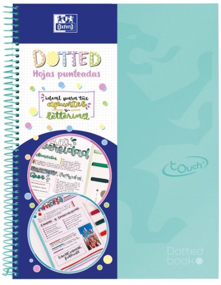 Paq 5 cuaderno espriral a4 80h 90g dots ice mint europeanbook 0 dots
