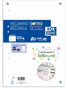 Recambio a5 80h 6 taladros 90g dots oxford