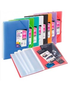 CARCHIVO CARPETA ARCHIVEX-STAR ESPIRAL PP EXTRA 80 FUNDAS A4 C/SOBRE CIERRE C/GOMAS ROJO