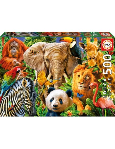 PUZZLE COLLAGE DE ANIMALES SALVAJES 500 PIEZAS
