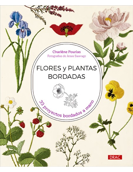 Flores y plantas bordadas