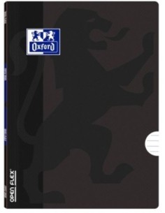 Paq 10 libreta openflex a4 48h 90g rayado 2 margenes preto capa plastico