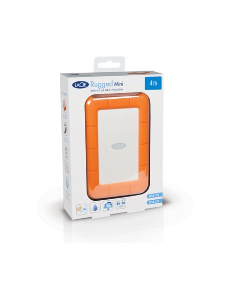 Rugged Mini disco duro externo 2 TB Naranja, Plata